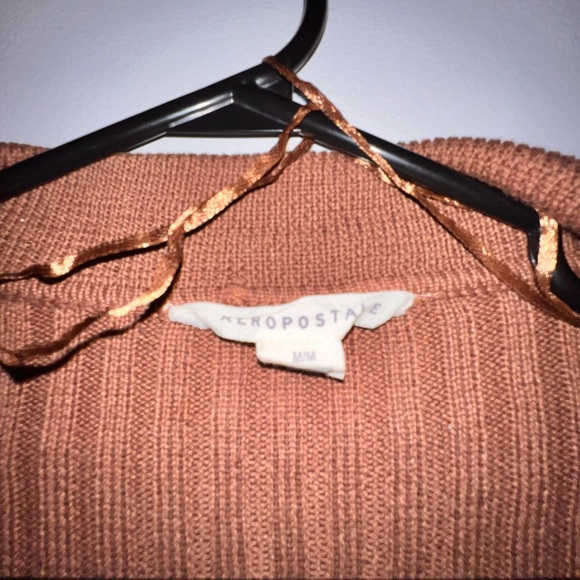 AÉROPOSTALE - Long sleeves cross-over shirt (Brown, size M) - Picture 4 of 6